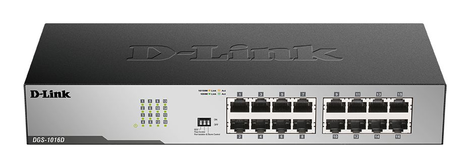 D-Link 16-Port Gigabit Unmanaged Desktop Switch, Unmanaged 16 Port Gigabit Switch, EU
