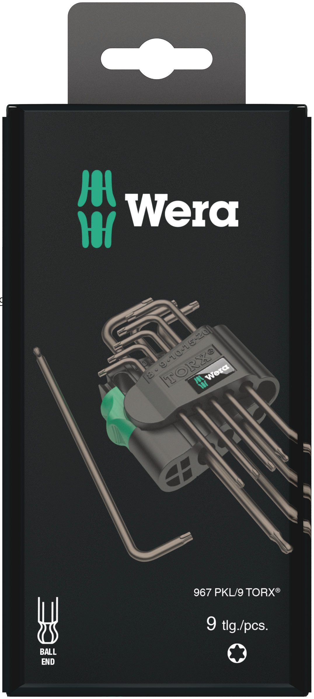 Wera 9-Piece Torx Key Set, L Shape, Long Arm