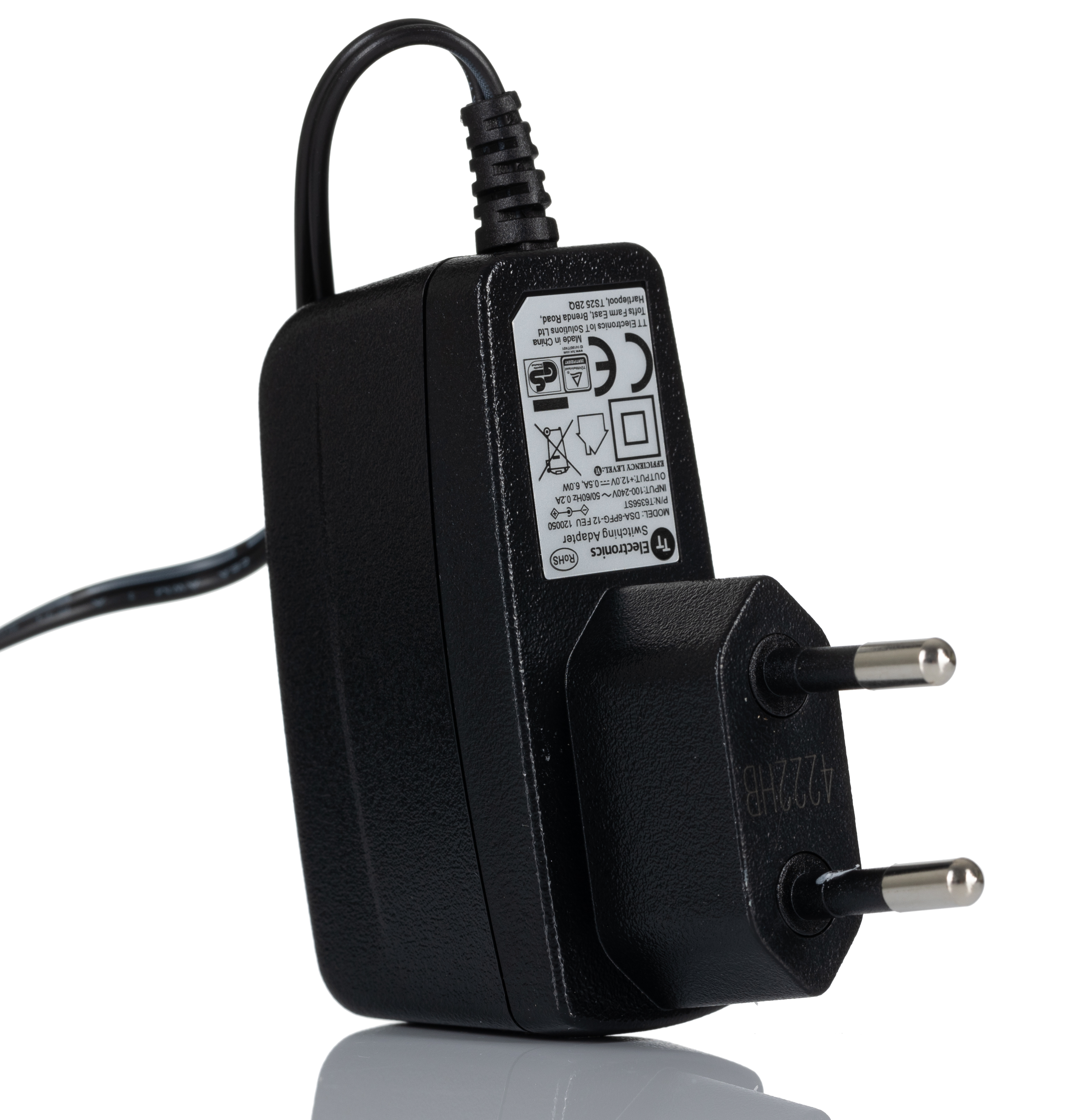 RS PRO 6W Plug-In AC/DC Adapter 12V dc Output, 500mA Output