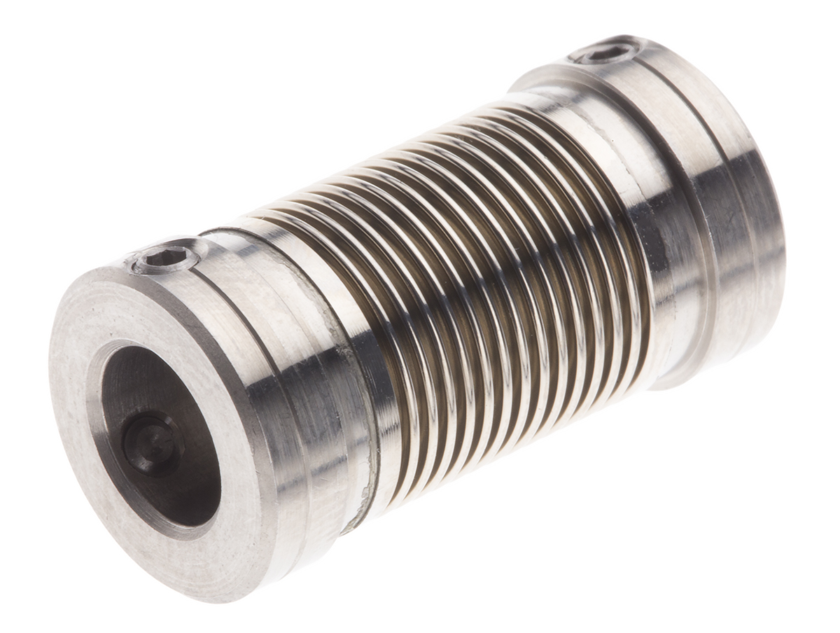 Huco Bellows Coupling, 12mm Outside Diameter, 1/4in Bore, 23mm Length Coupler