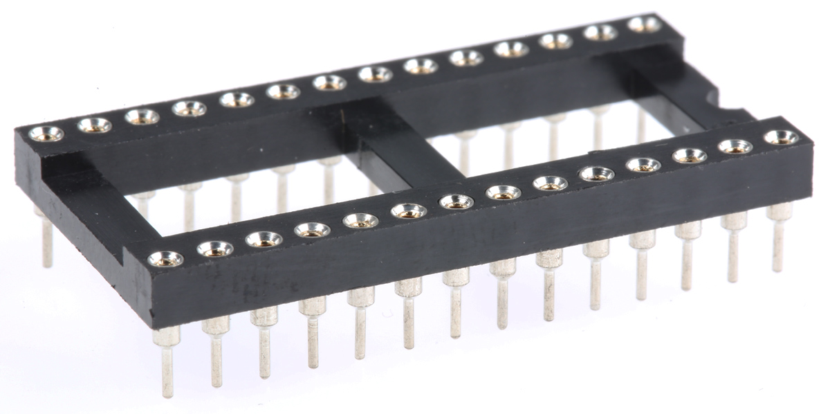 ASSMANN WSW 2.54mm Pitch Vertical 28 Way, Through Hole Turned Pin Open Frame IC Dip Socket, 3A