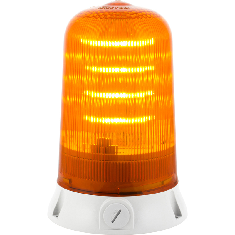 RS PRO Amber Multiple Effect Beacon, 12 → 24 V, Base Mount, LED Bulb, IP65