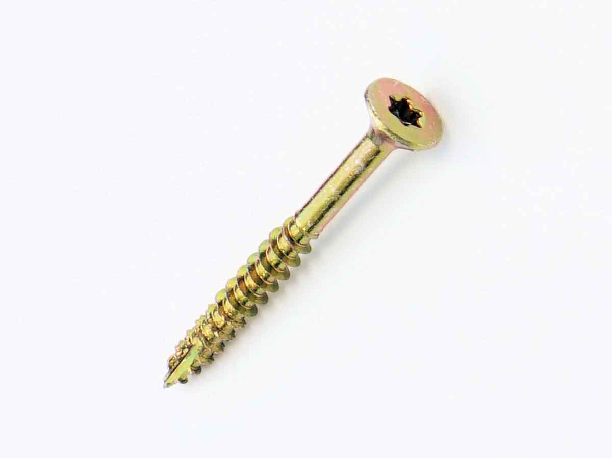 UNIFIX VORTEX Torx Countersunk Steel Wood Screw, Yellow Passivated, Zinc Plated, NA, 6mm Thread, 3.14in Length, 80mm