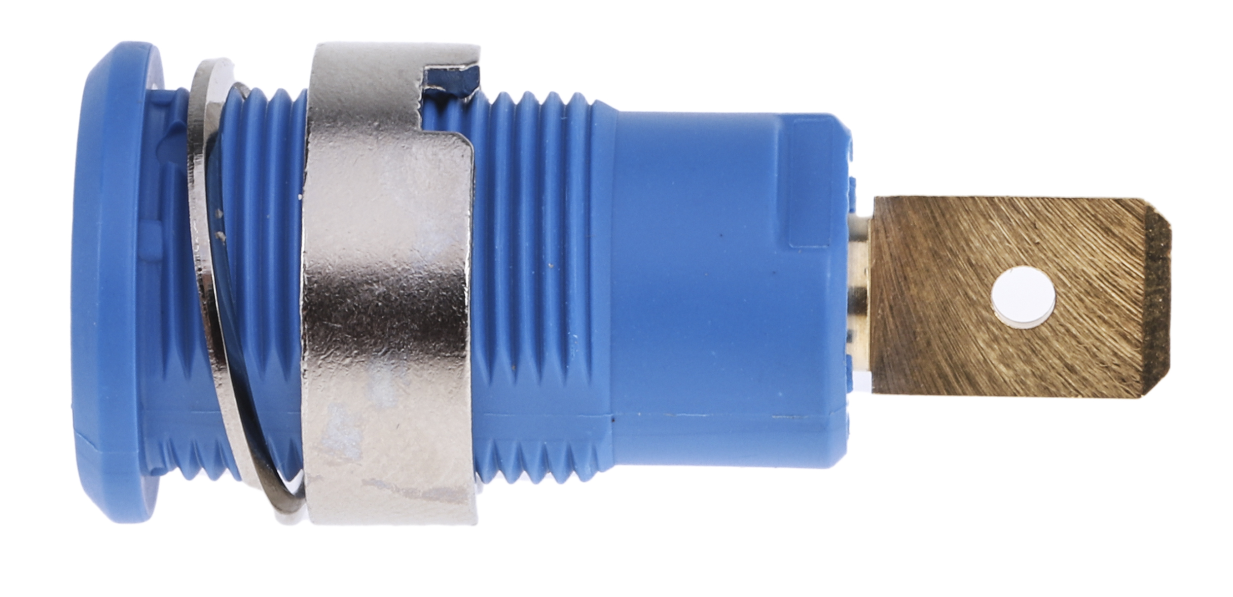 Staubli Blue Female Banana Socket, 4 mm Connector, Tab Termination, 32A, 1000V, Gold Plating