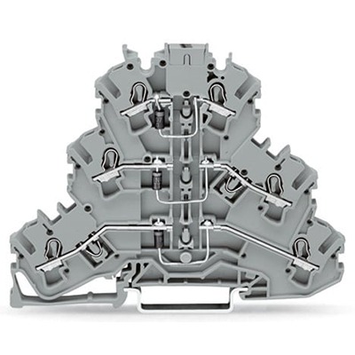 WAGO 2002-3212/1000-674 TOPJOB S Series Grey, 2.5mm², 3-Level, Push In Termination