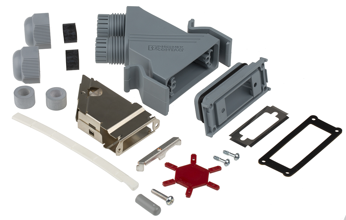 Phoenix Contact VS-15-SET-EMV Series Polyamide 45 ° D Sub Backshell, 15 Way