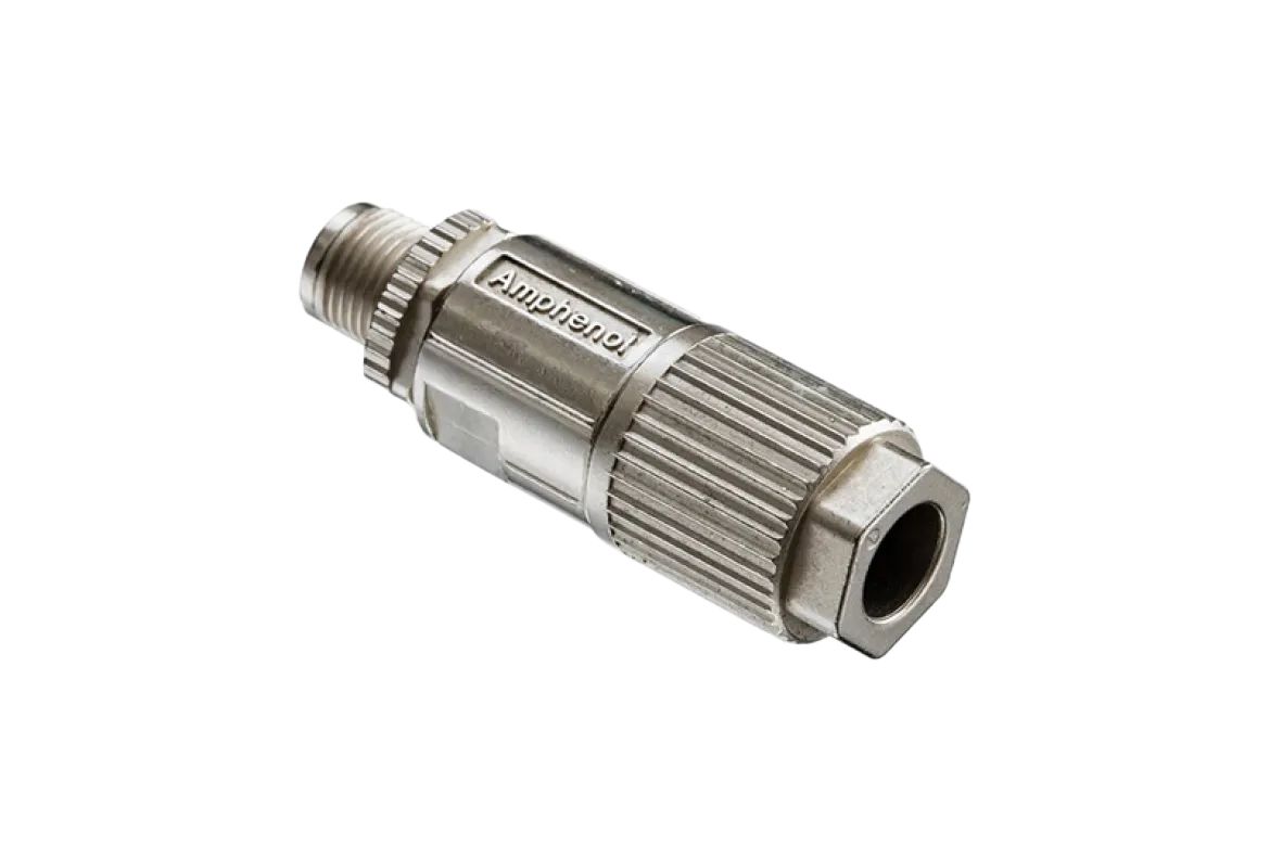Amphenol Industrial Circular Connector, 8 Contacts, Cable, M12 Connector, Plug, Male, IP68, MSXS Series