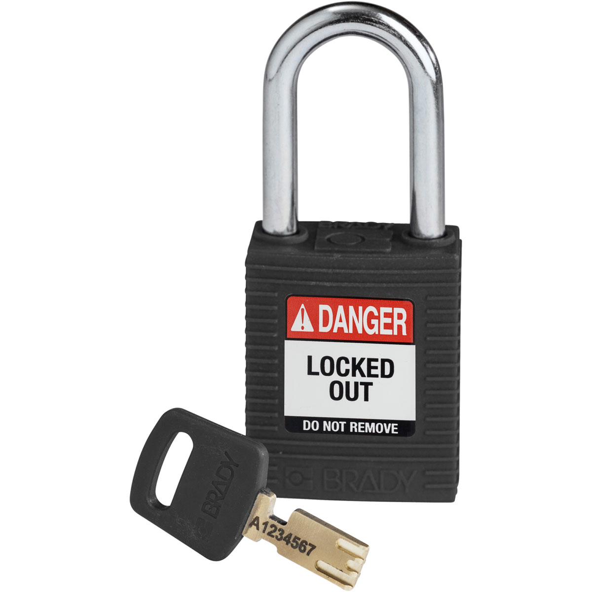 Brady LOTO-101 Key Weatherproof Nylon, Steel Padlock, 6.35mm Shackle, 38.00mm Body