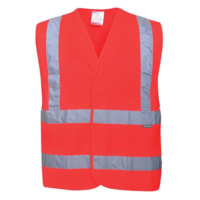 Portwest Red High Visibility Hi Vis Vest, Large-XLarge