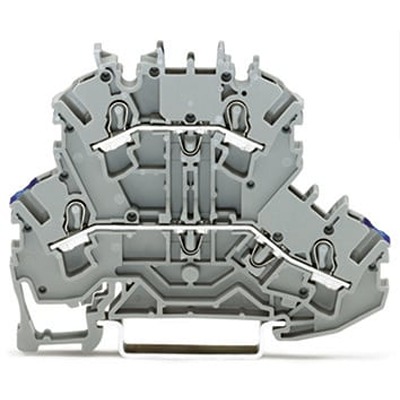 WAGO 2002-2202 TOPJOB S Series Grey, 2.5mm², 2-Level, Push In Termination, ATEX, CSA, IECEx