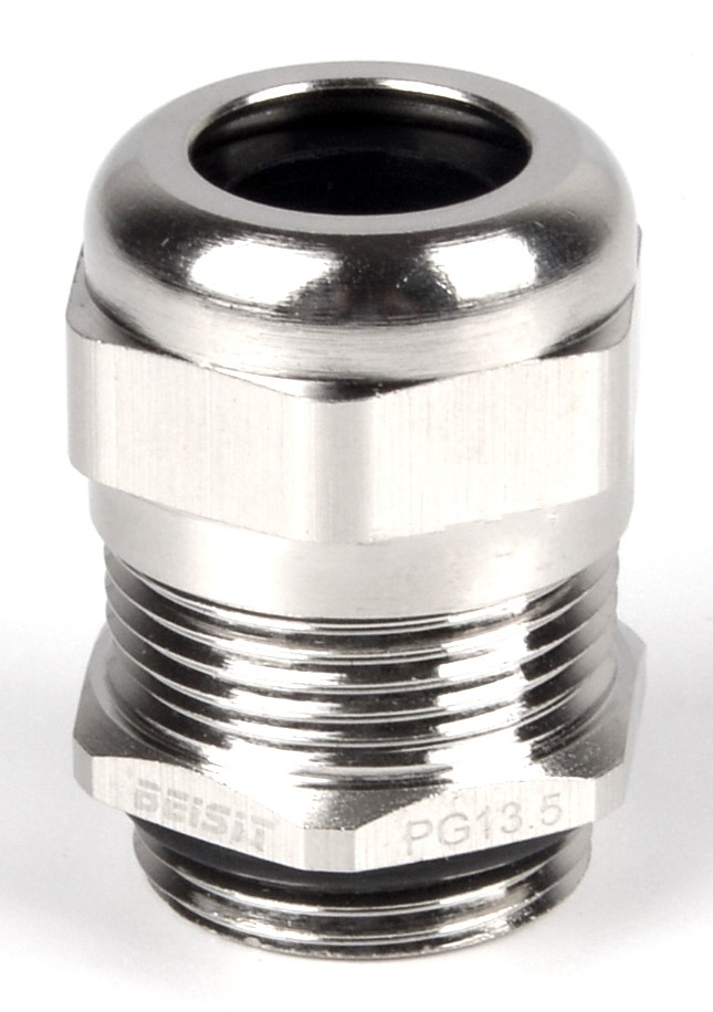 RS PRO Metallic Nickel Plated Brass Cable Gland, M40 Thread, 20mm min., 28mm max., IP68