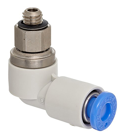 SMC KSL Series Elbow Threaded Adaptor, M6 Male to Push In 6 mm, Threaded-to-Tube Connection Style