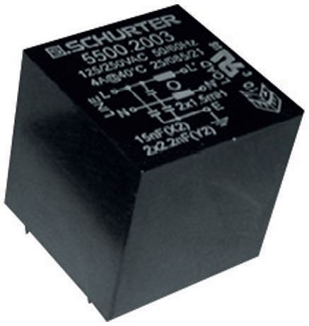 Schurter, FPP2 2A 250 V ac 60Hz, Through Hole RFI Filter, Pin, Single Phase