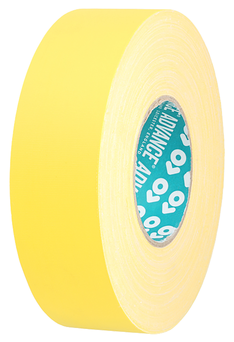 Advance Tapes AT160 Cloth Tape, 50m x 12mm, Yellow, Matt Finish
