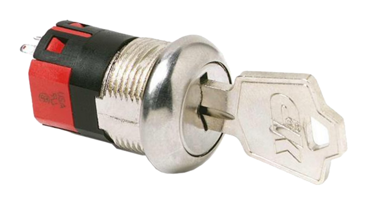 C & K Key Switch, DPST, 4 A 2-Way Flat-Key