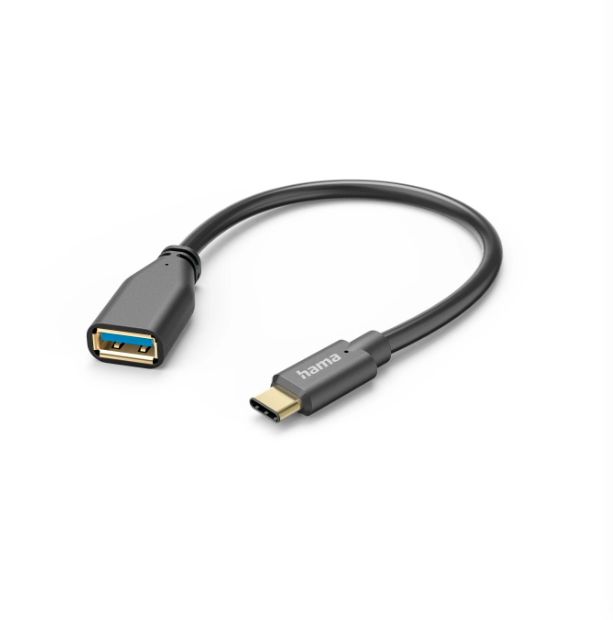 Hama USB 3.2, Female USB A to Male USB C, 480Mbps, 150mm