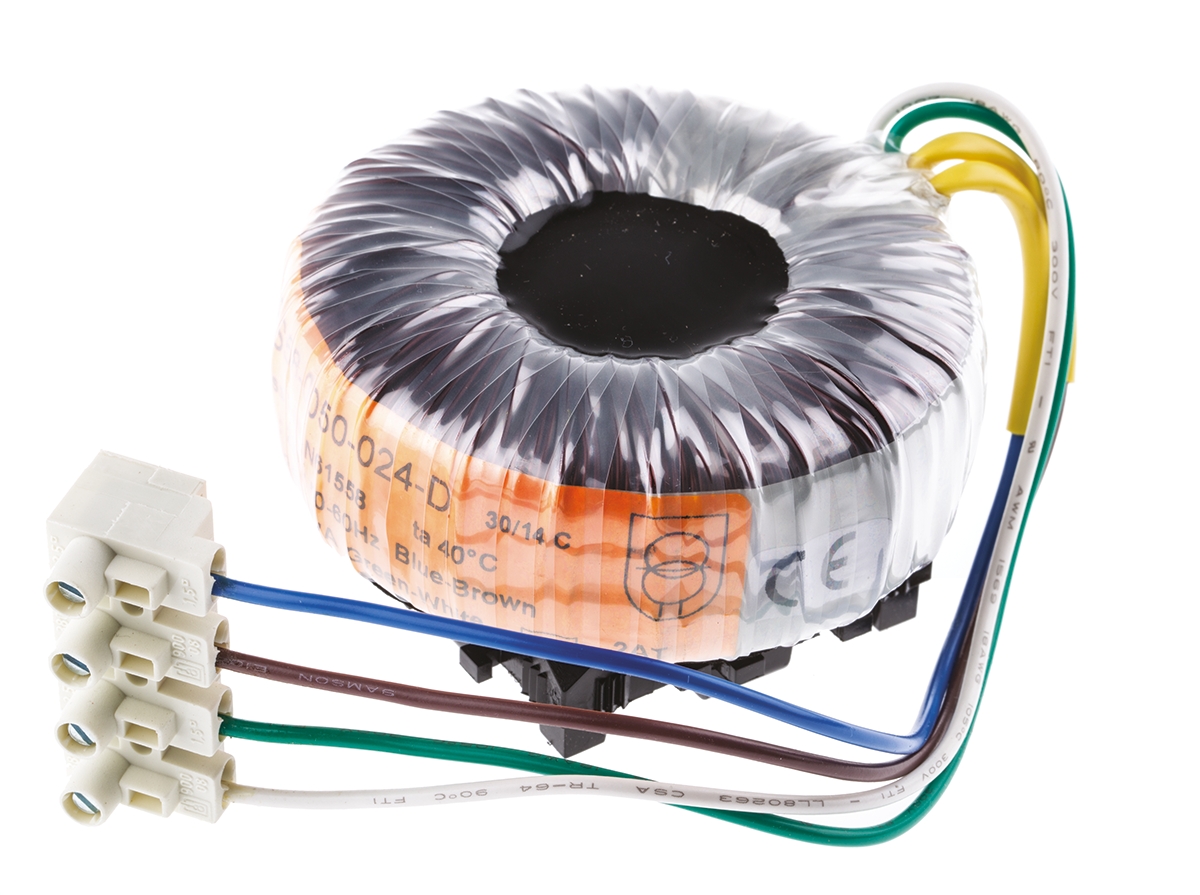 Nuvotem Talema 230V ac, 24V ac Toroidal Transformer, 50VA 1 Output