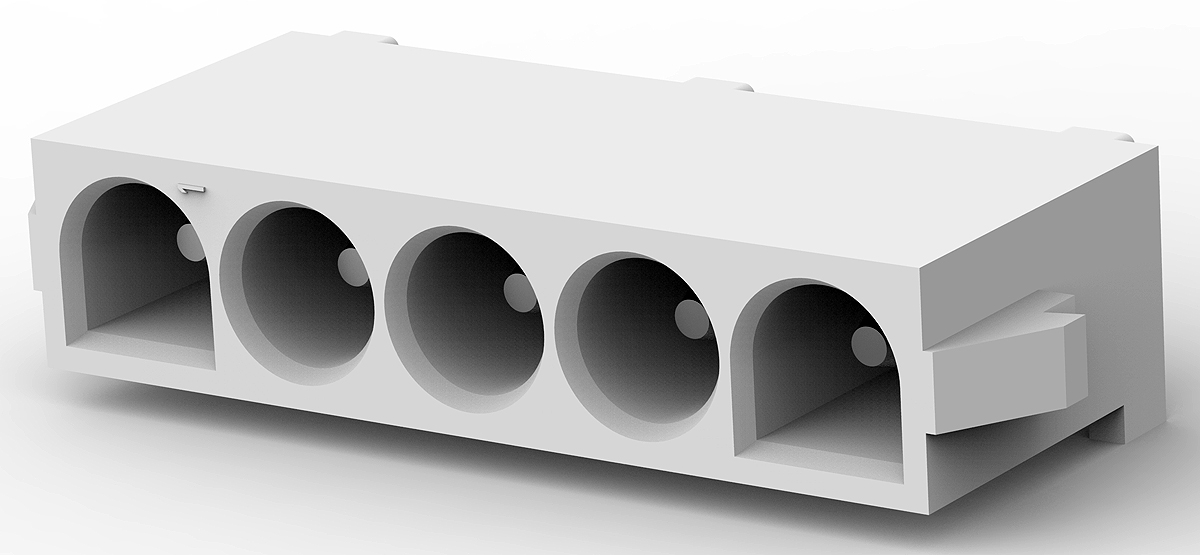 TE Connectivity Universal MATE-N-LOK Series Straight Through Hole PCB Header, 5 Contact(s), 6.35 mm Pitch, 1 Row,