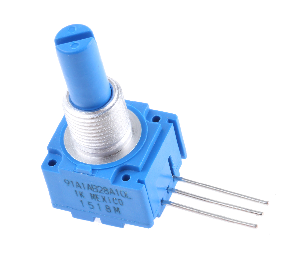 Bourns 91 1kΩ Rotary Potentiometer 1-Gang Panel Mount, 91A1A-B28-A10L