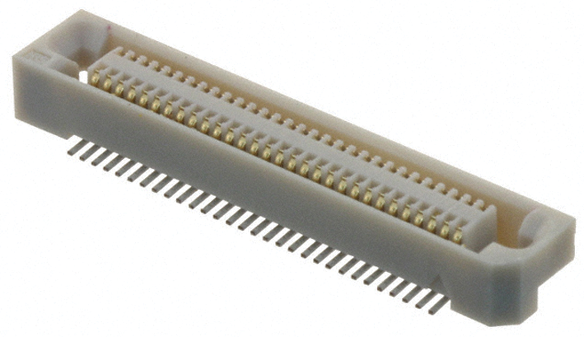 Hirose FX6 Series Straight Surface Mount PCB Socket, 60-Contact, 2-Row, 0.8mm Pitch, Solder Termination
