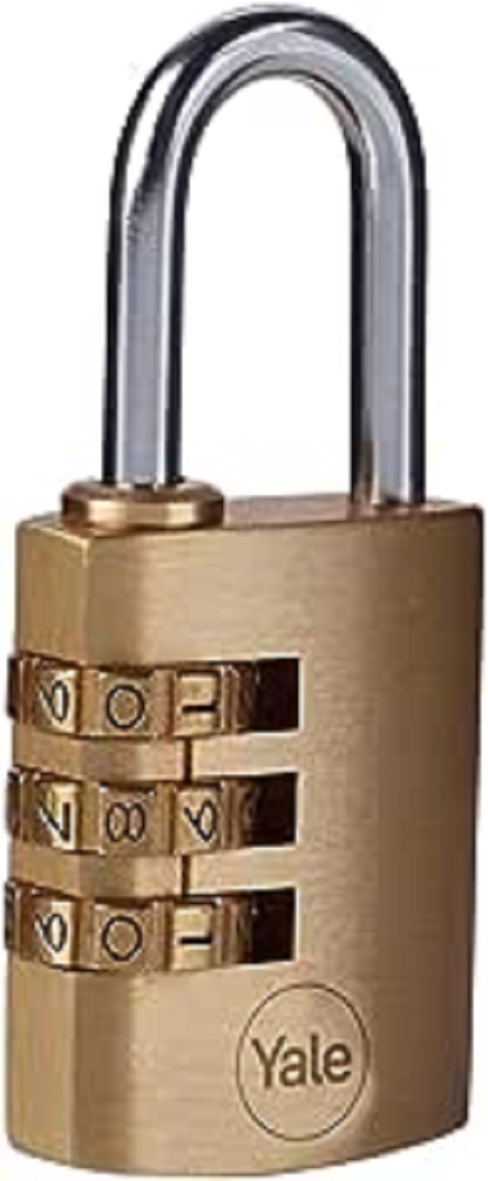 Yale Combination Brass Combination Padlock, 5mm Shackle, 32mm Body