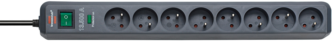 brennenstuhl Type E - French 8 Gang Distribution Unit, 1.4m Cable, No, 16A, 230 V, No, Surge Protected