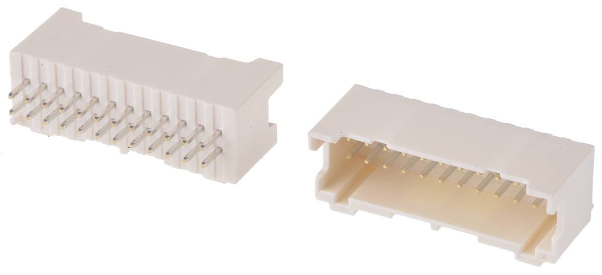 JST PAD Series Straight Through Hole PCB Header, 24 Contact(s), 2 mm Pitch, 2 Row, Shrouded