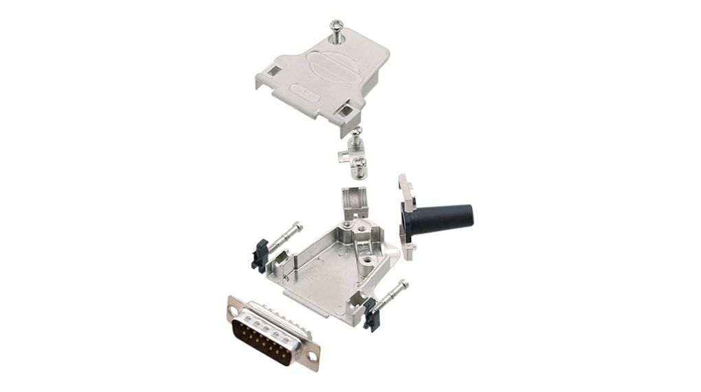 Encitech Connectors 6355 15 Way Side Entry Cable Mount Solder D-sub Connector Plug