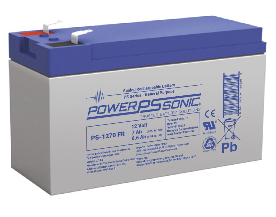 Power Sonic 12V F1 Sealed Lead Acid Battery, 7Ah