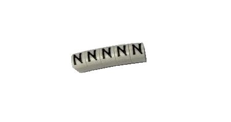 RS PRO Slide On Cable Marker, Black on White, Pre-printed "N", 3 → 4.2mm Cable
