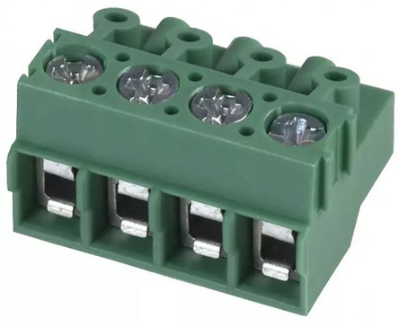 Phoenix Contact, 5mm Pitch, PT 1.5/4-PVH-5.0, 4 Way, Pluggable Terminal Block, Plug, Through Hole, Solder Termination,