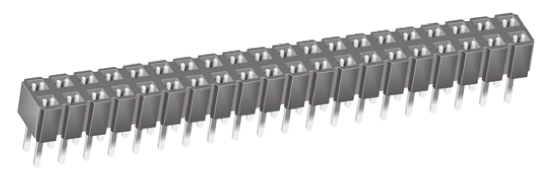 Samtec CES Series Straight Through Hole Mount PCB Socket, 40-Contact, 2-Row, 2.54mm Pitch, Through Hole Termination