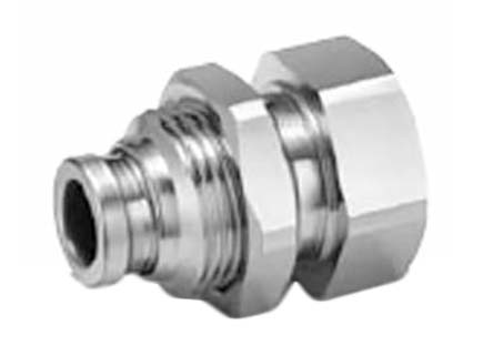 SMC Bulkhead Threaded-to-Tube Adaptor, R 1/8 Female to Push In 4 mm, Threaded-to-Tube Connection Style