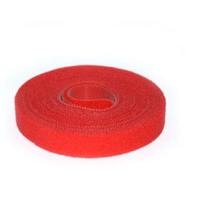 RS PRO Hook & Loop Tape, Reuseable, 10m x 15 mm, Red Nylon, Pk-1