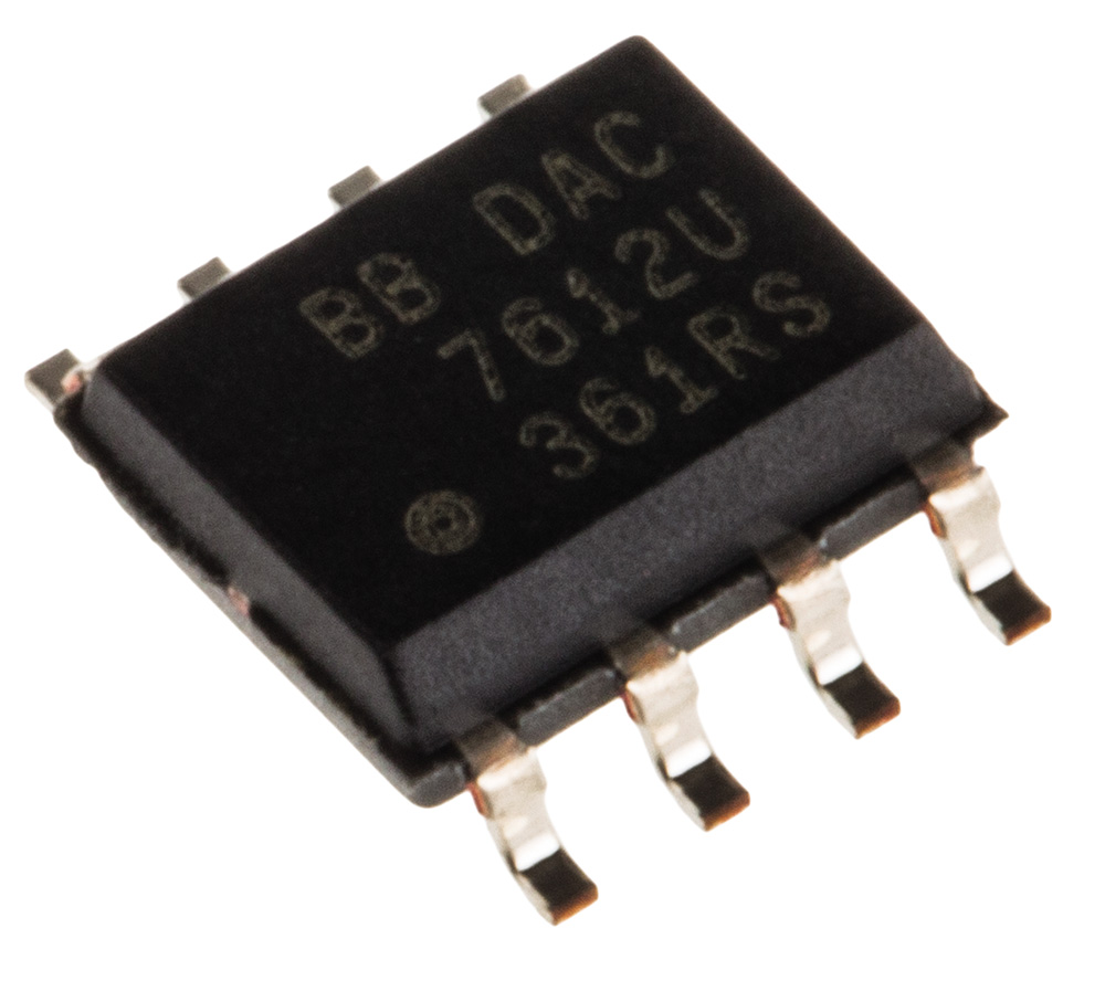 Texas Instruments, DAC Dual 12 bit-, 130ksps, Serial (SPI), 8-Pin SOIC