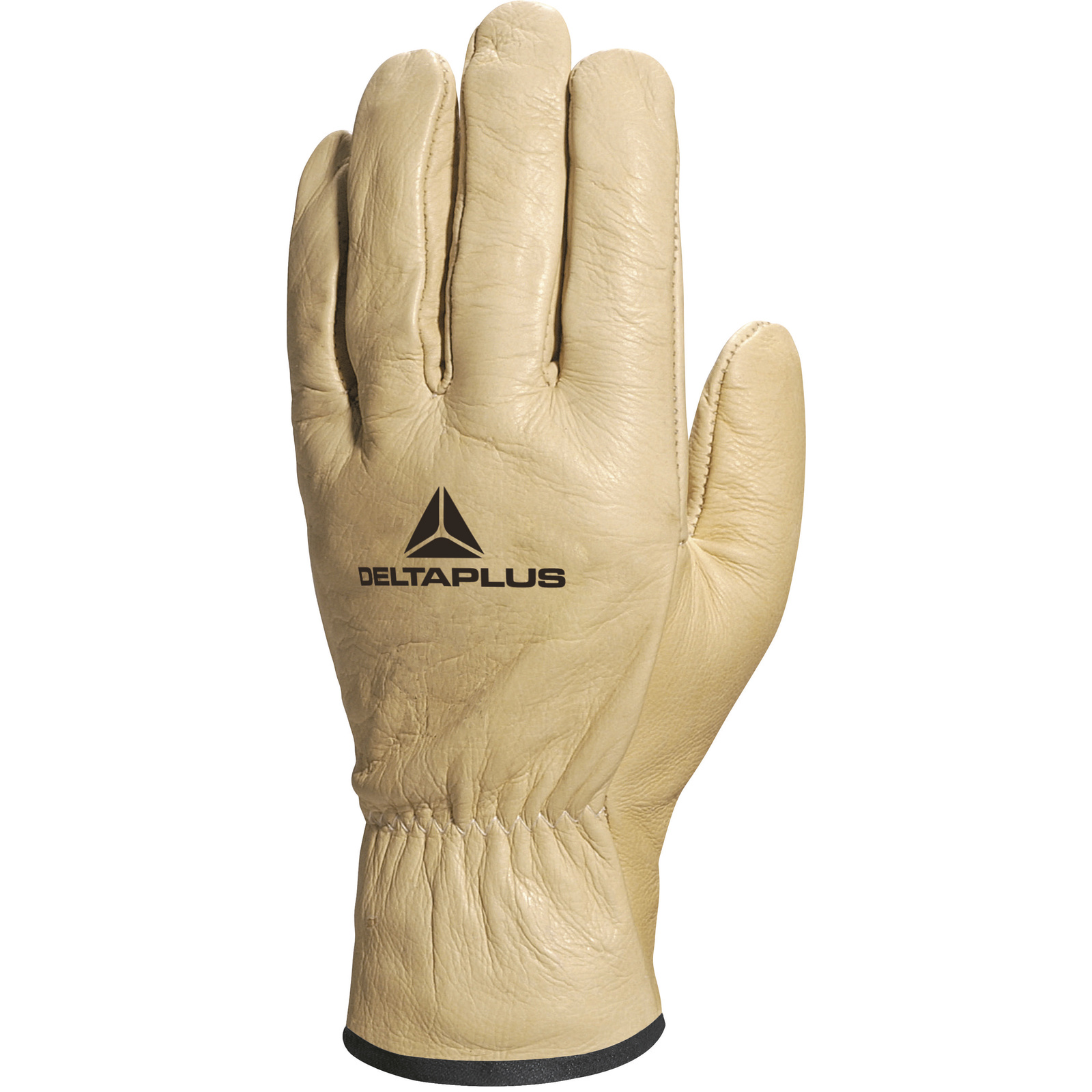 Delta Plus FB149 Beige Leather Work Gloves, Size 8