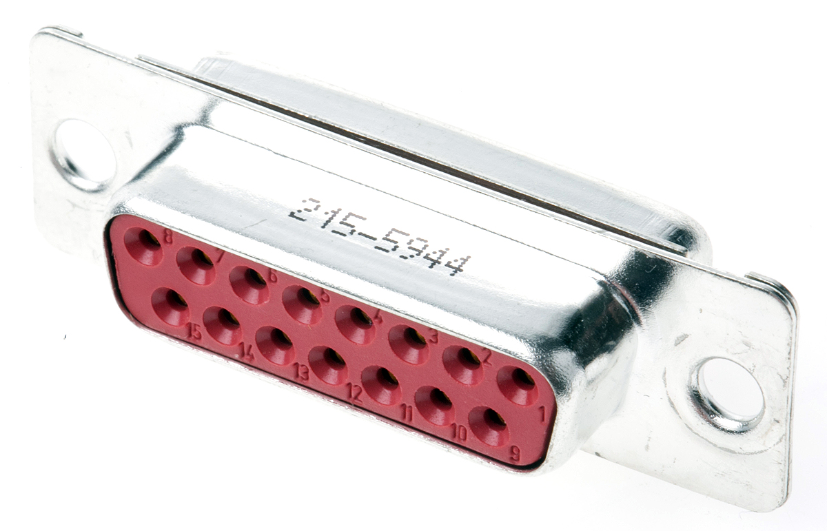 FCT from Molex 15 Way Panel Mount D-sub Connector Socket