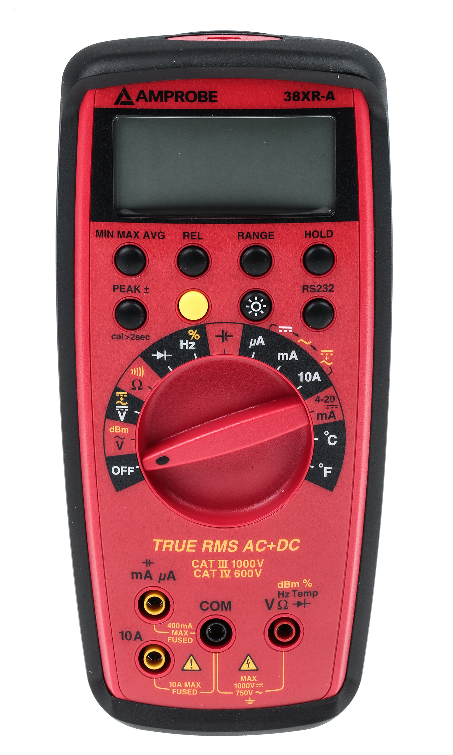 Amprobe 38XRA Handheld Digital Multimeter, True RMS, 10A ac Max, 10A dc Max, 750V ac Max - RS Calibrated