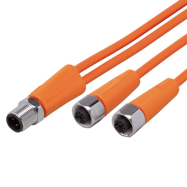 ifm electronic Male 1 way M12 to Female 2 way M12 Sensor Actuator Cable, 5 m