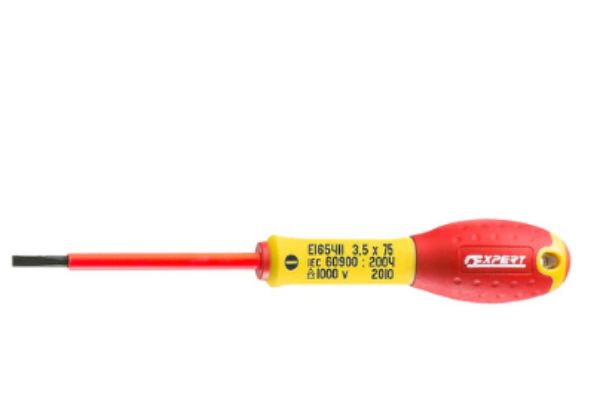 Expert by Facom Slotted Insulated Screwdriver, 5 mm, Slotted Head 3 mm Tip, VDE/1000V
