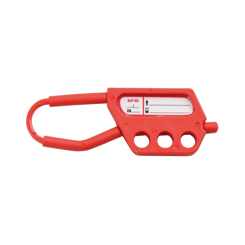 Catu Red 3-Lock Plastic Lockout Hasp, 6mm Shackle, 9mm Attachment