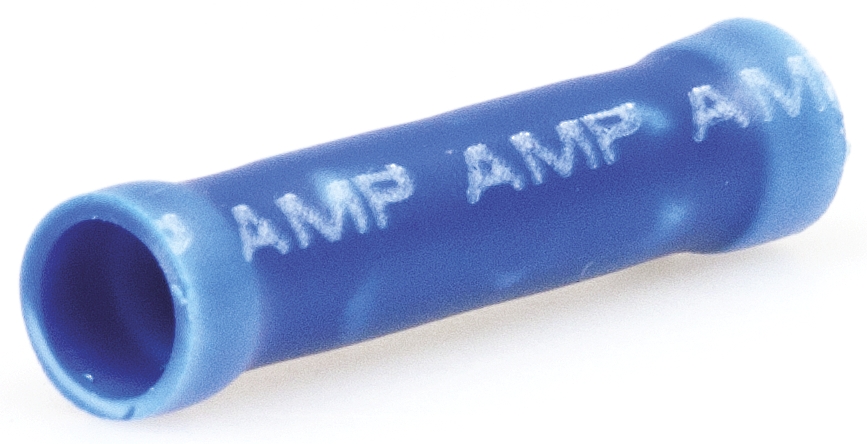 TE Connectivity, PLASTI-GRIP Butt Wire Splice Connector, Blue, Insulated, Tin 16 → 14 AWG