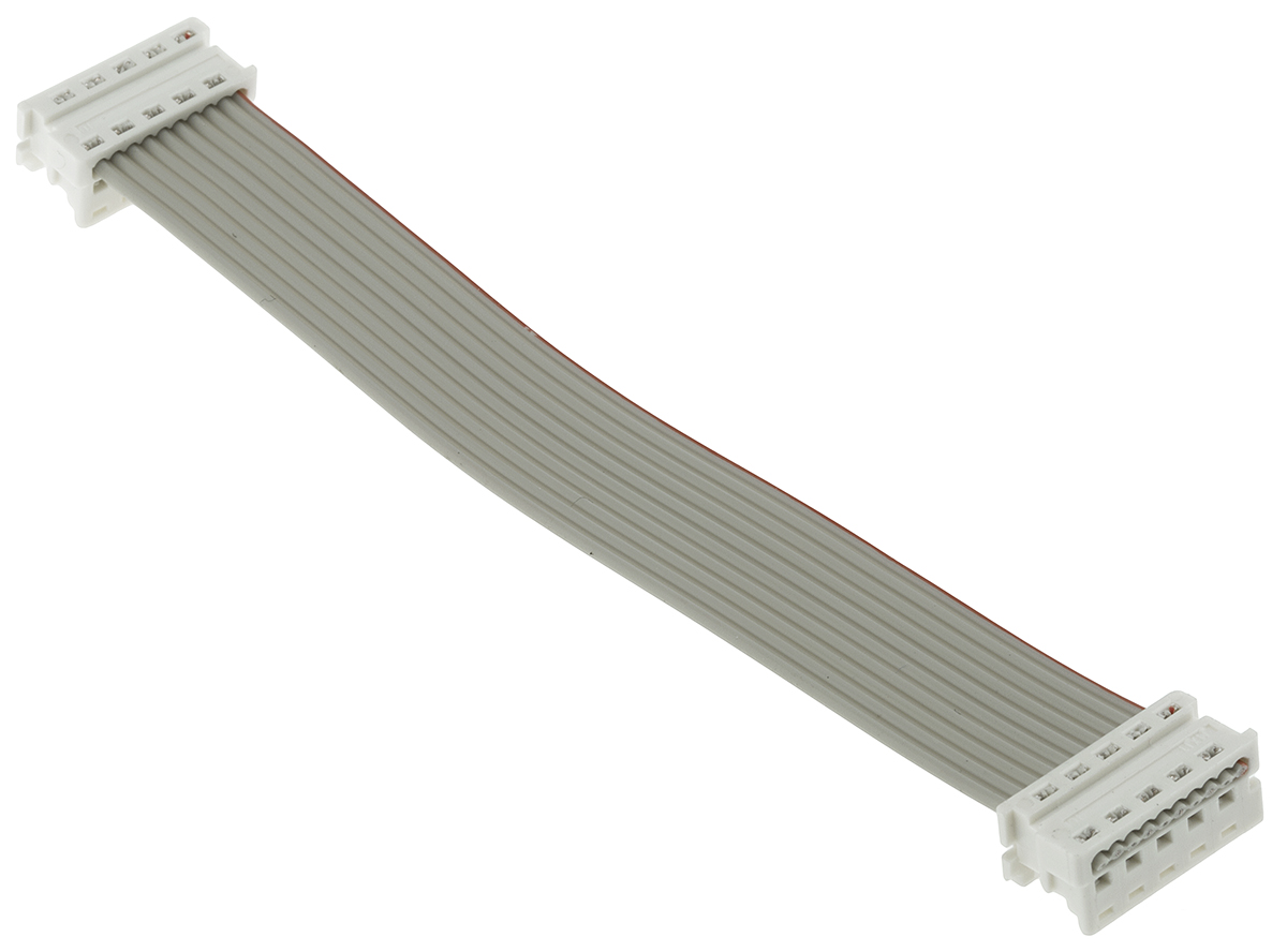 Molex Picoflex Series Flat Ribbon Cable, 10-Way, 1.27mm Pitch, 100mm Length, Picoflex IDC to Picoflex IDC