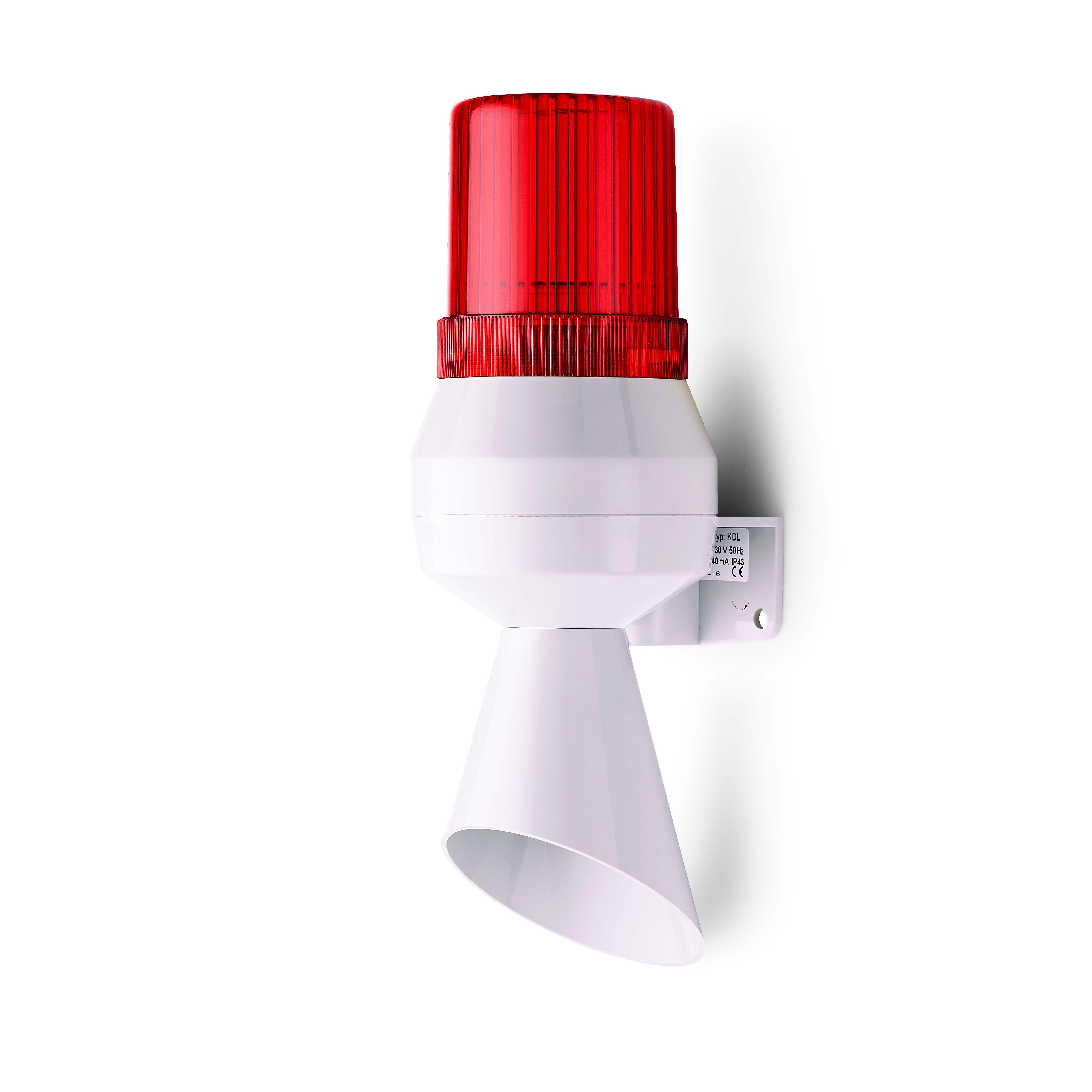 Red Beacon, 230 → 240 V ac, IP43, Screw Mount