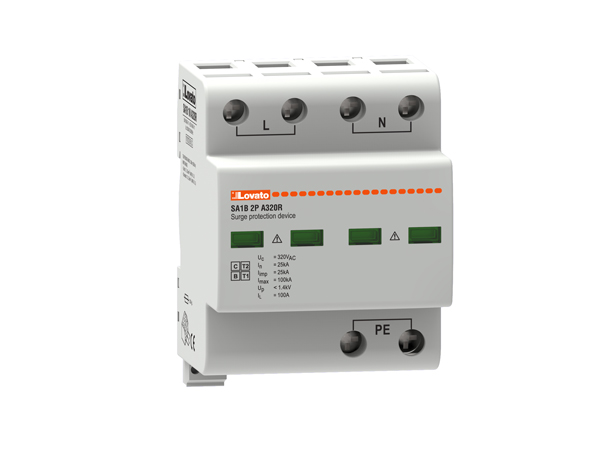 Lovato Single Phase Surge Protector, 100kA, DIN Rail Mount