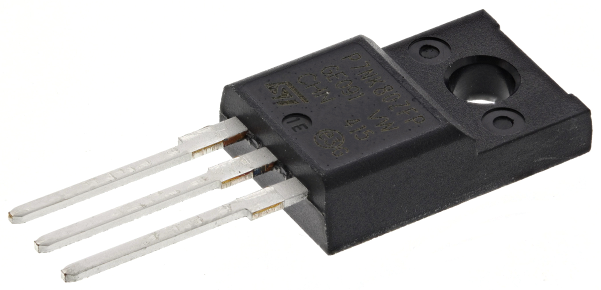 STMicroelectronics SuperMESH Type N-Channel Power MOSFET, 5.2 A, 800 V Enhancement, 3-Pin TO-220FP STP7NK80ZFP