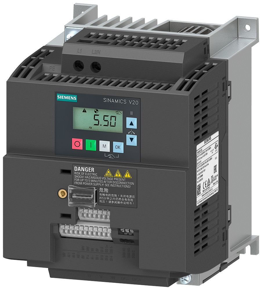 Siemens Inverter Drive, 3 kW, 1, 3 Phase, 240 V, 13.6 A, SINAMICS V20 Series