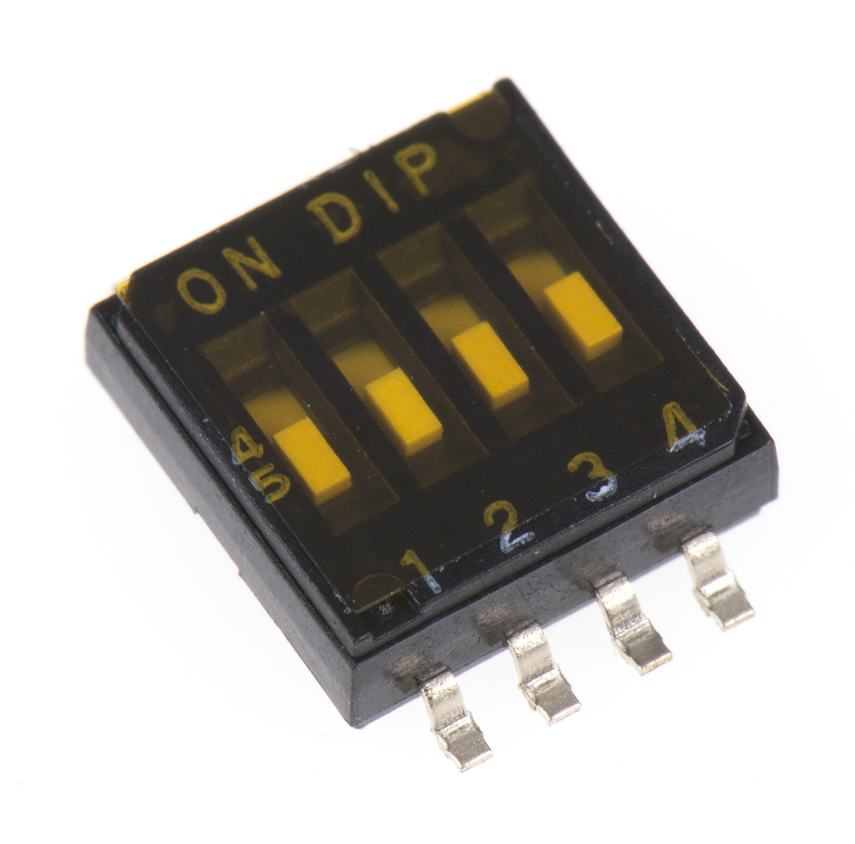 Apem 4 Way Surface Mount DIP Switch SPST, Flush Slide Actuator