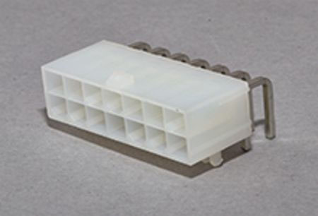 Molex Mini-Fit Jr Series Right Angle Through Hole PCB Header, 14 Contact(s), 4.2 mm Pitch, 2 Row, Shrouded