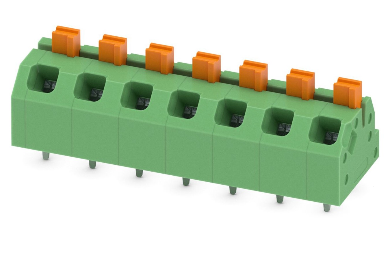 Phoenix Contact SPTAF 1/ 7-5.0-EL Series PCB Terminal Block, 7-Contact, 5mm Pitch, Through Hole Mount, 2-Row